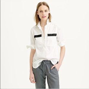J.Crew Chevron Beaded Popover Blouse